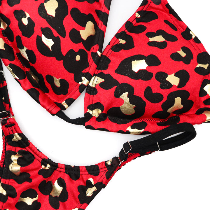 QS ST: Red Cheetah Posing Practice Suit. Medium/Pro.