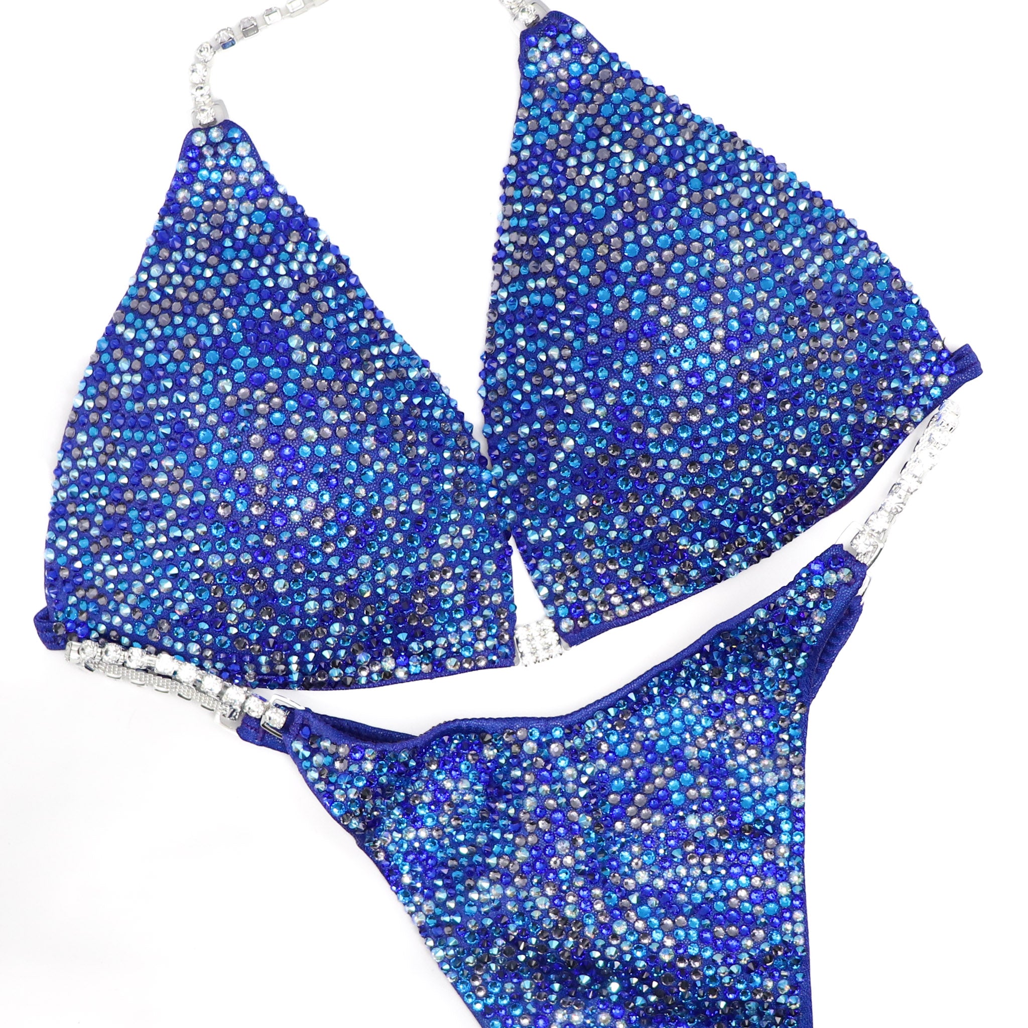 Holly's Indigo Blue Radiance Suit for NPC Bikini or Wellness