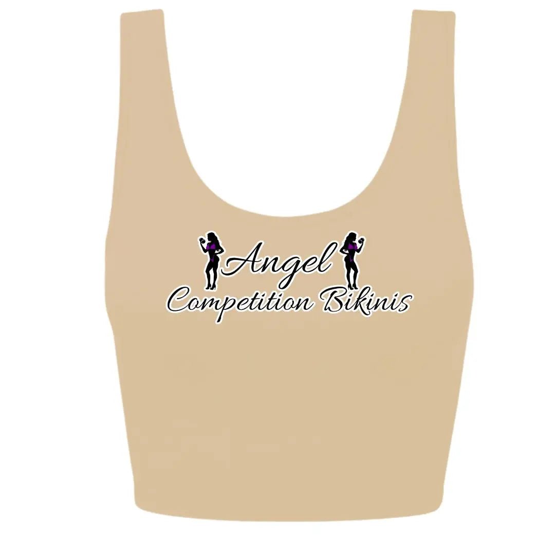 Beige ACB Crop Top Angel Competition BikinisNPC Competition Suits