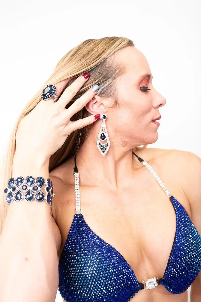 Deep Sapphire Gemstone Competition Jewelry Set  Angel Competition BikinisNPC Competition Suits