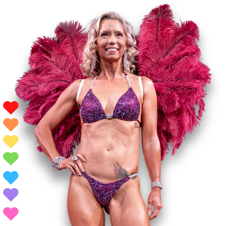 These are custom fitness angel wings for fitness competitions like The Angel Fashion Show, WBFF competitions, or FMG competitions.