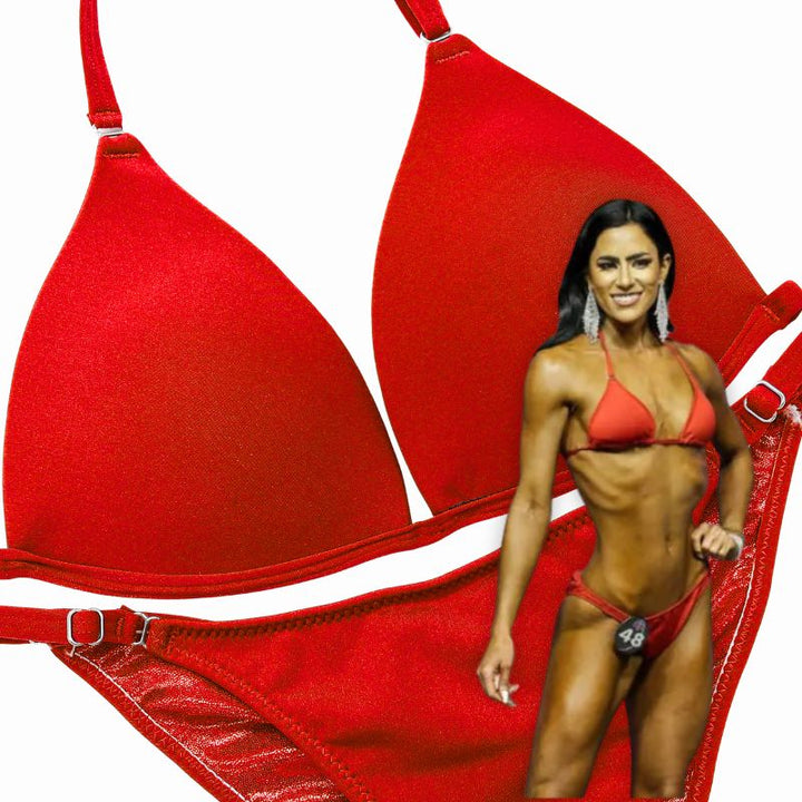 Matte Red Fit Model Competition Suit