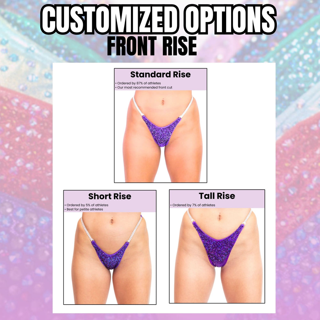Customized front rise options: standard, short, and tall rise