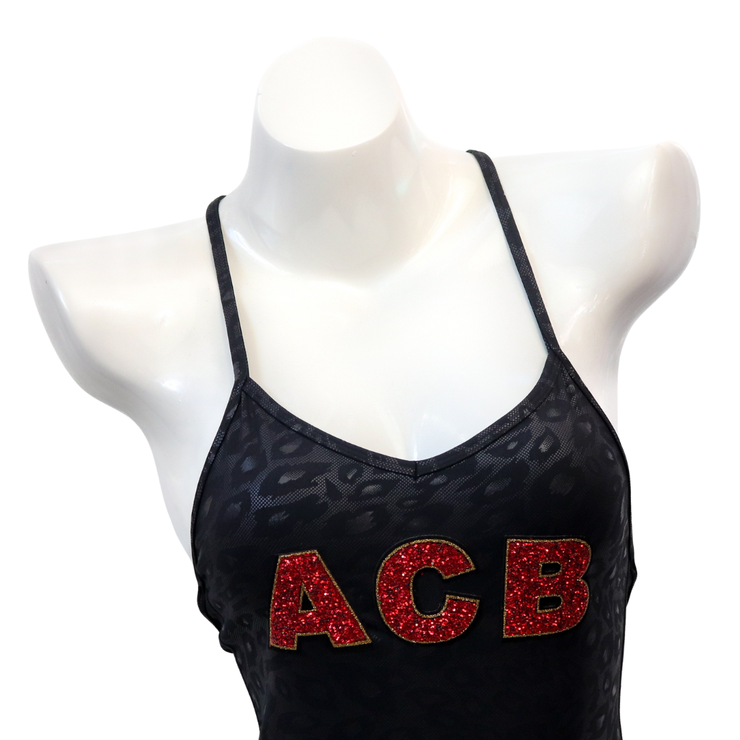 QS ST: ACB Black Cheetah Bodysuit- Small