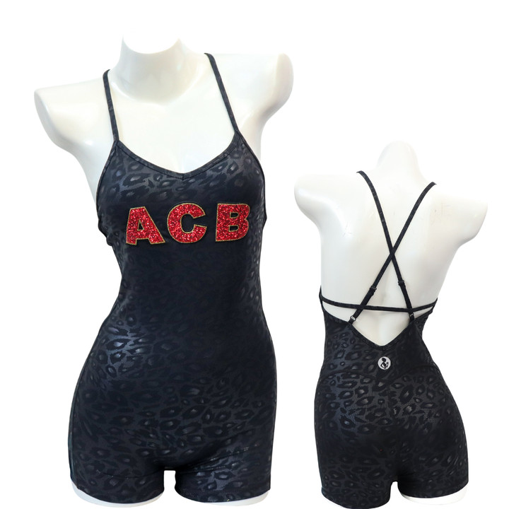 QS ST: ACB Black Cheetah Bodysuit- Small