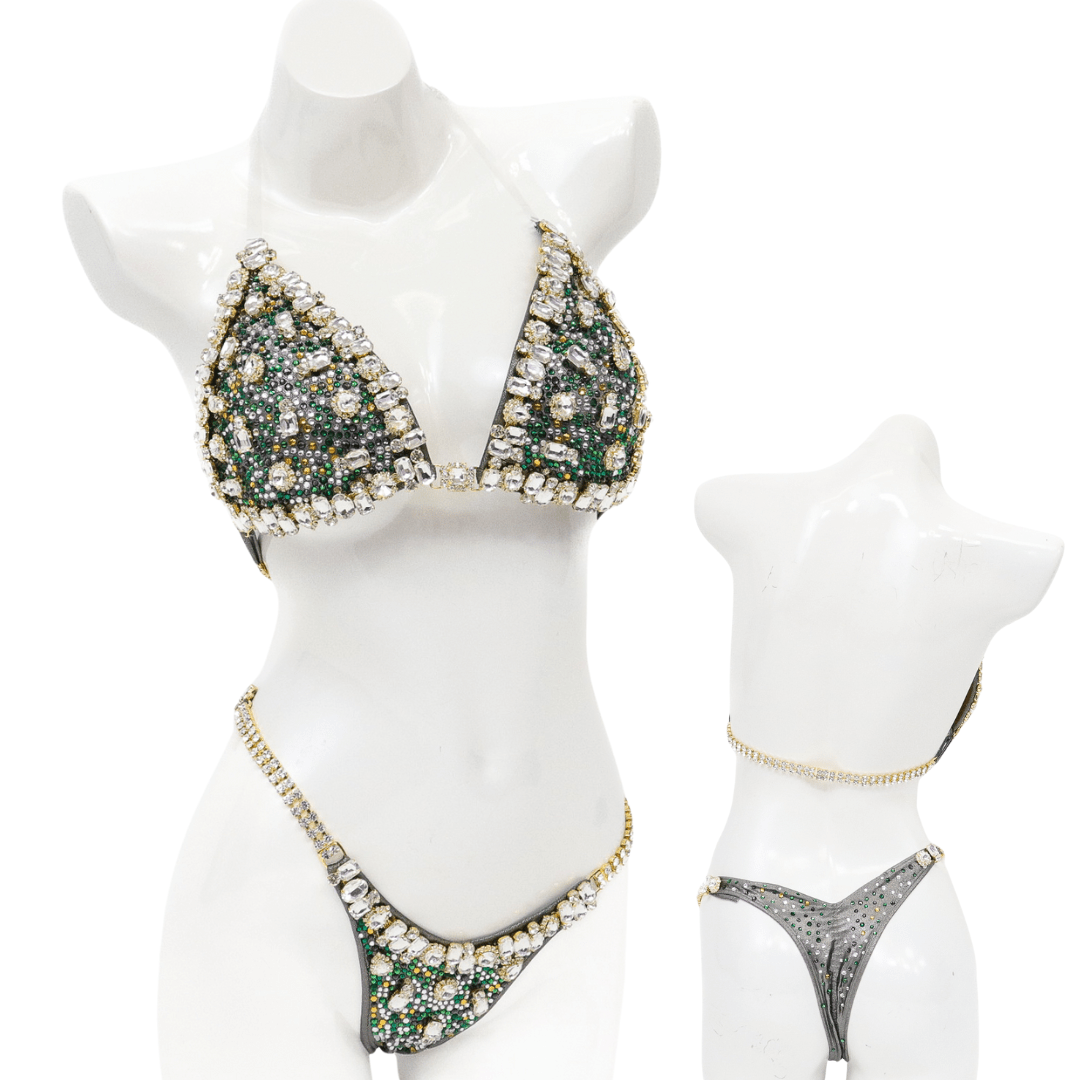 QS ST: Gold Green Your Couture. Medium Molded/Pro with Modest Front.