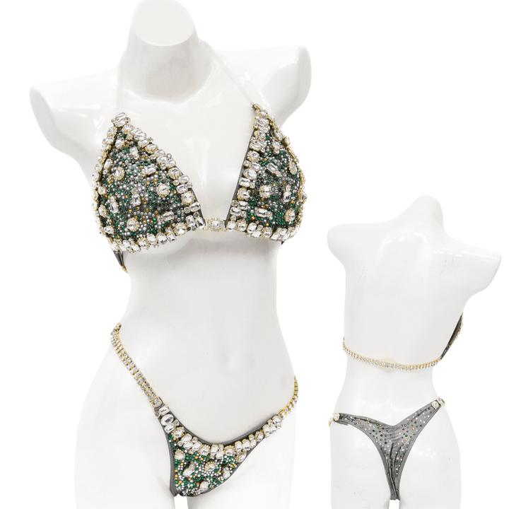 QS ST: Gold Green Your Couture. Medium Molded/Pro with Modest Front.