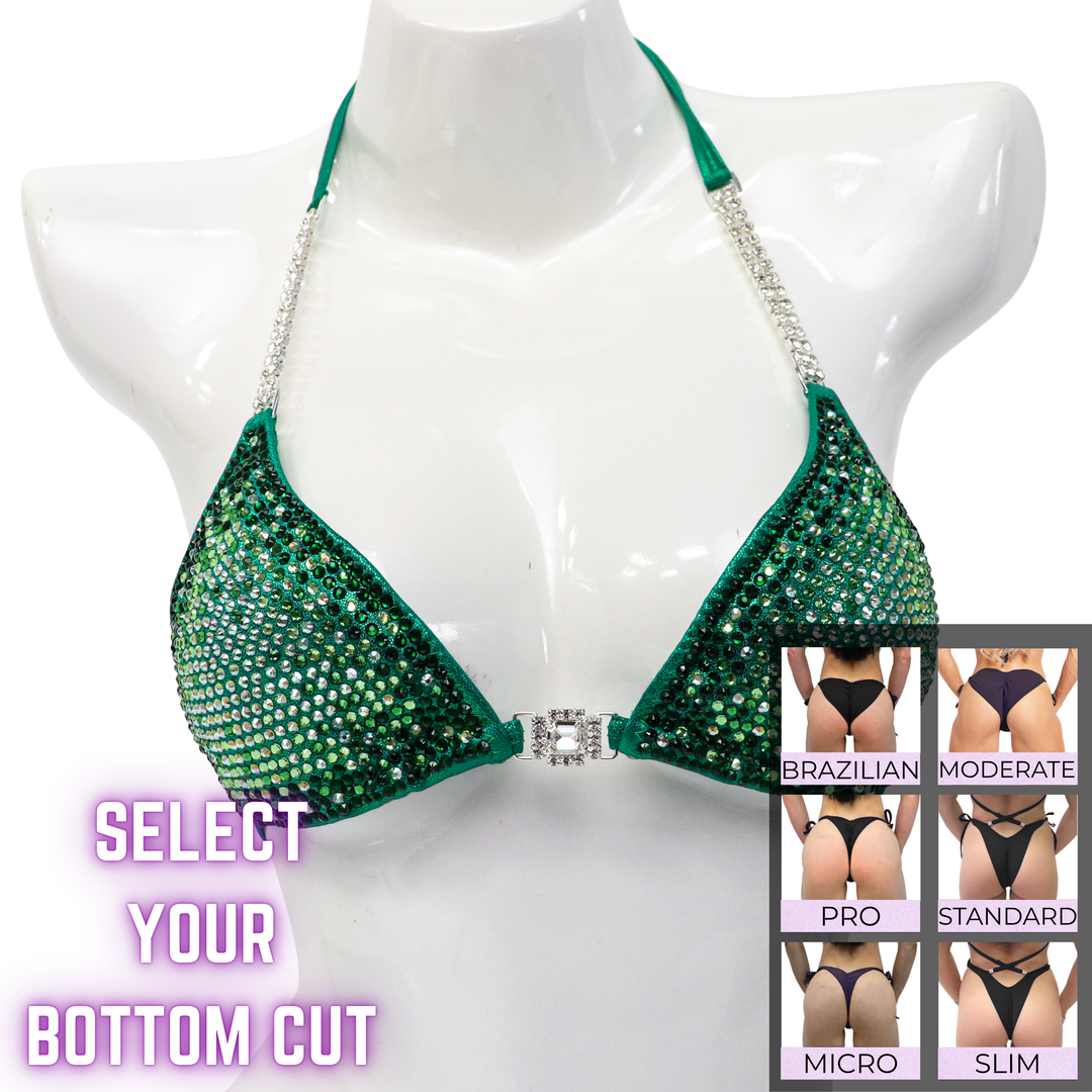 QS SZ: Ashley's Electric Kale Nova. Small/Select Your Bottom.  Angel Competition BikinisThe best NPC Competition Suits for the Bikini Division, Fit Model Division Suits, and bodybuilding suits.