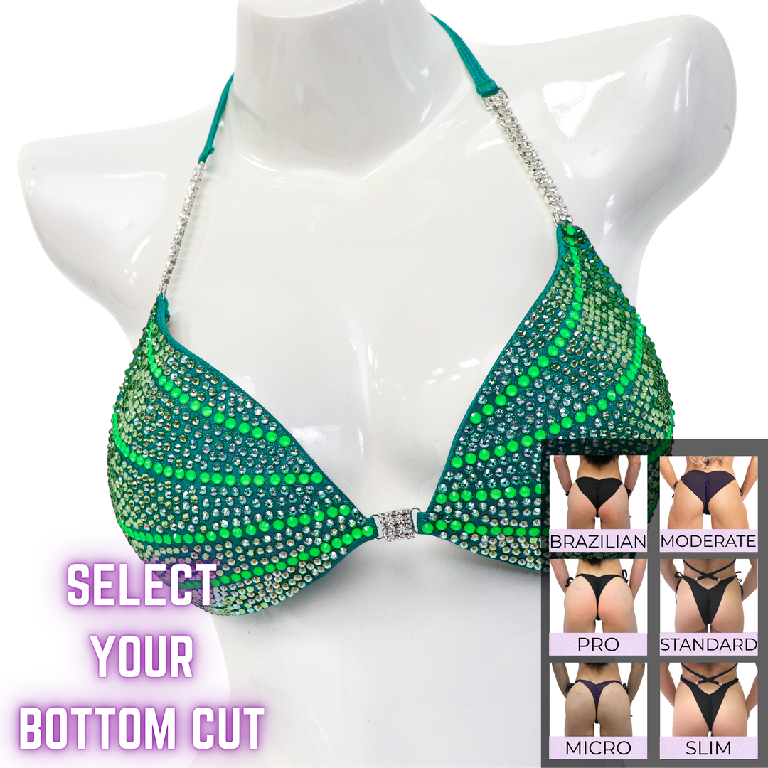 QS SZ: Crystal Galaxy. Medium Molded/Select Your Bottoms.  Angel Competition BikinisThe best NPC Competition Suits for the Bikini Division, Fit Model Division Suits, and bodybuilding suits.