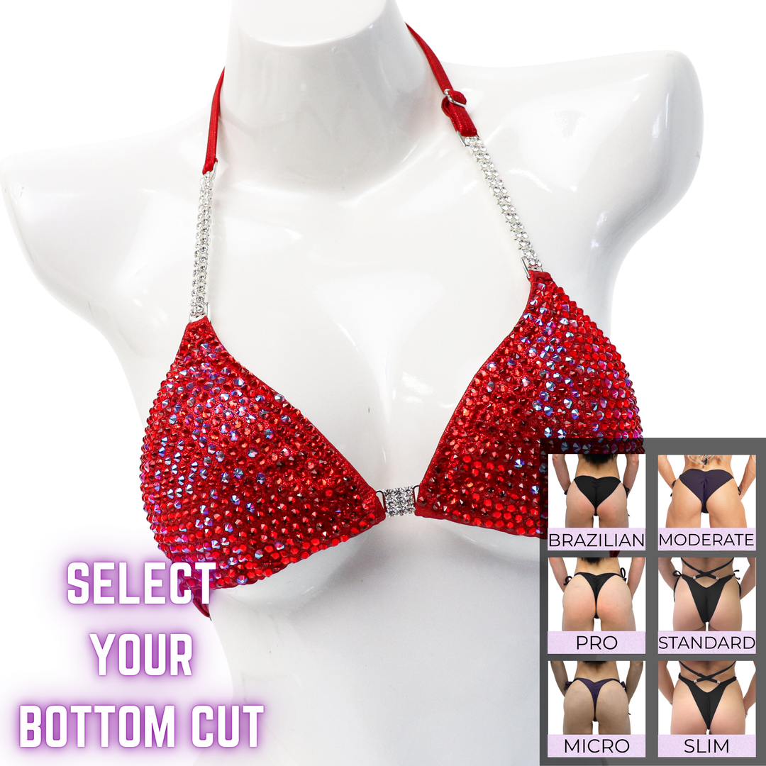 QS SZ: Ashley K's Cherry Bomb Cascade. Small/Select Your Bottom.  Angel Competition BikinisThe best NPC Competition Suits for the Bikini Division, Fit Model Division Suits, and bodybuilding suits.