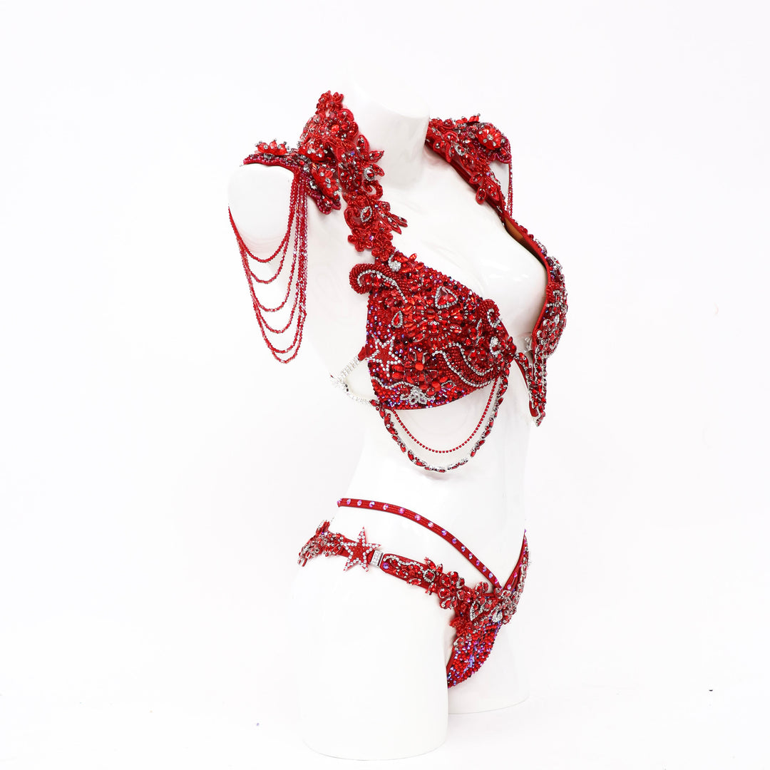 Red Rhinestone Cowgirl Couture