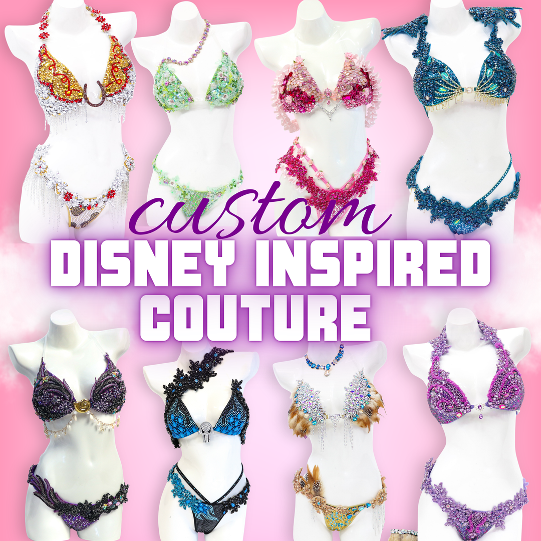 Disney Inspired Couture  Angel Competition BikinisThe best NPC Competition Suits for the Bikini Division, Fit Model Division Suits, and bodybuilding suits.