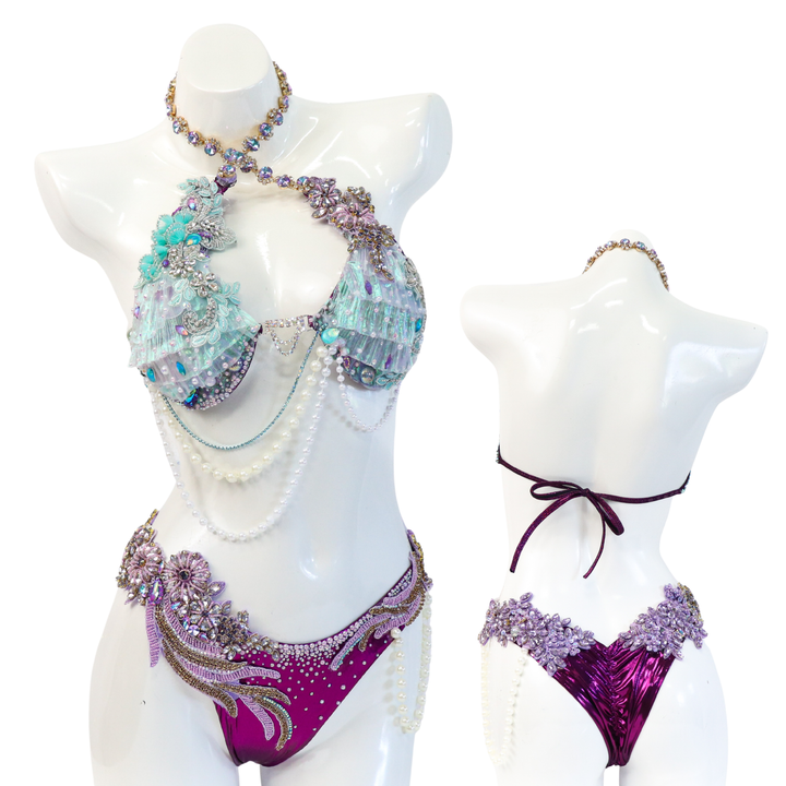 QS ST: The Siren's Call Couture. Small/Brazilian with Modest Rise.  Angel Competition BikinisThe best NPC Competition Suits for the Bikini Division, Fit Model Division Suits, and bodybuilding suits.