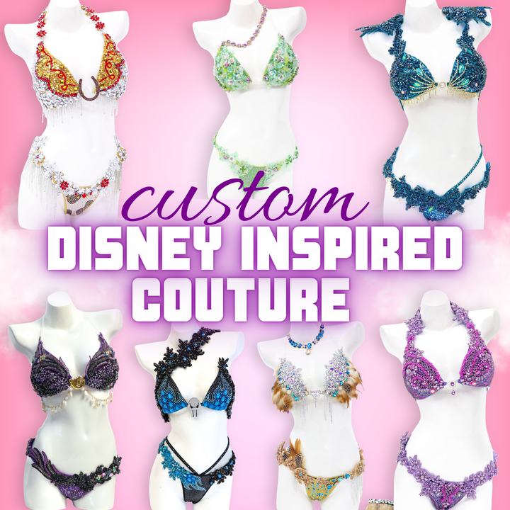 Disney Inspired Couture  Angel Competition BikinisThe best NPC Competition Suits for the Bikini Division, Fit Model Division Suits, and bodybuilding suits.