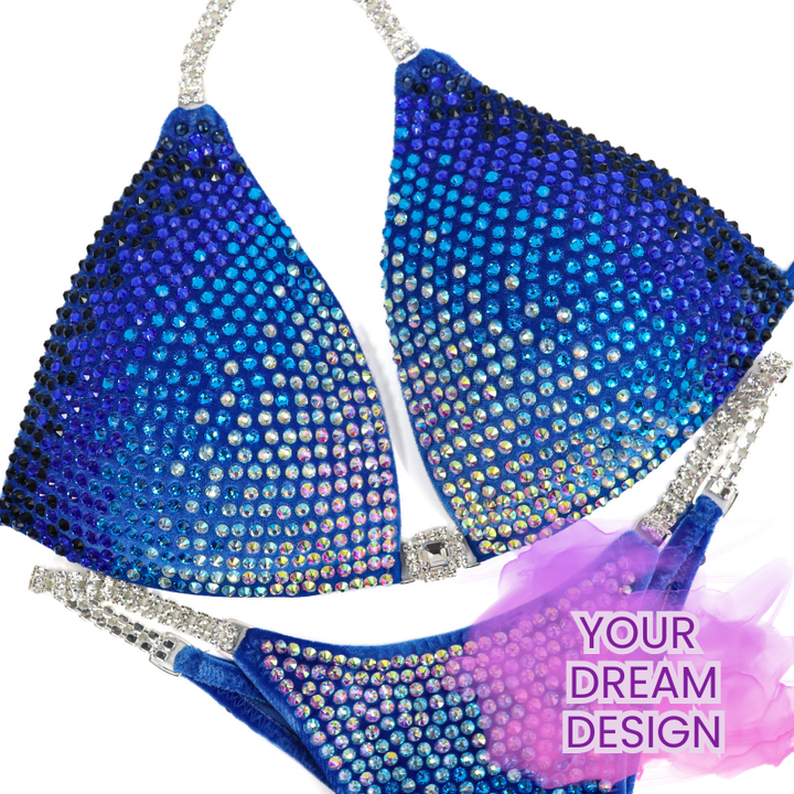 Custom Diamond Cascade 5 Color  Angel Competition BikinisThe best NPC Competition Suits for the Bikini Division, Fit Model Division Suits, and bodybuilding suits.