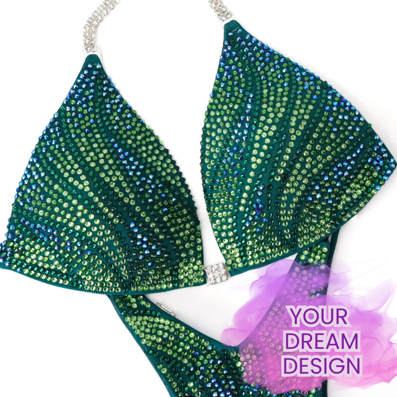 Custom Crystal Inferno – custom crystal competition bikini for NPC bodybuilding