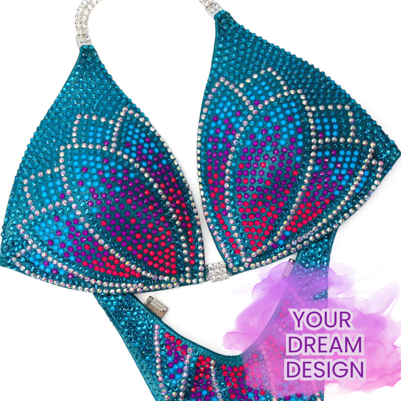 Custom Crystal Lotus  Angel Competition BikinisThe best NPC Competition Suits for the Bikini Division, Fit Model Division Suits, and bodybuilding suits.