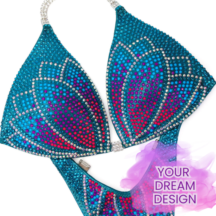 Custom Crystal Lotus  Angel Competition BikinisThe best NPC Competition Suits for the Bikini Division, Fit Model Division Suits, and bodybuilding suits.