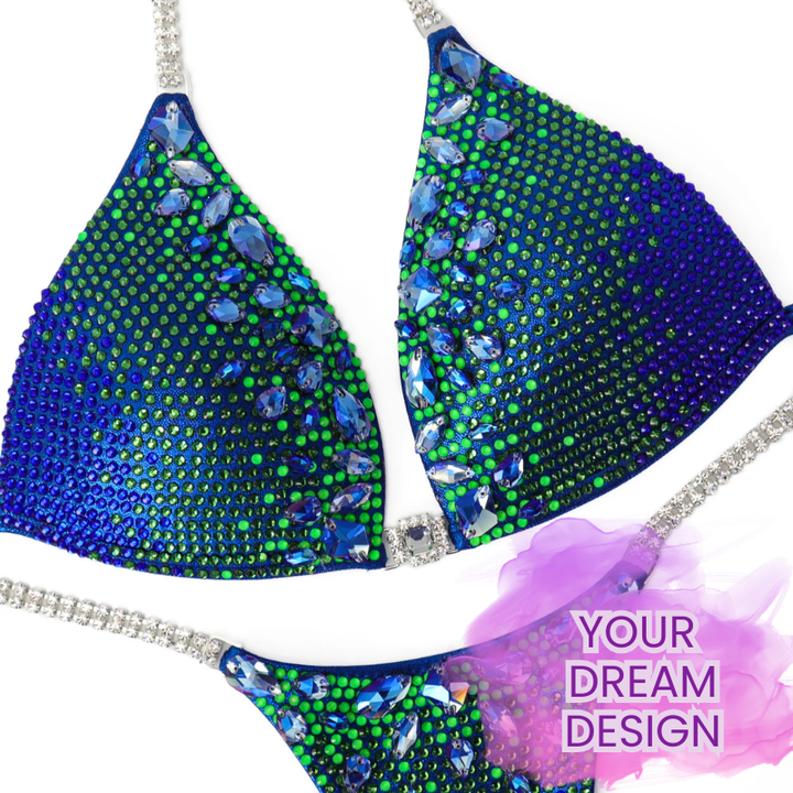 Custom Platinum Ombre  Angel Competition BikinisThe best NPC Competition Suits for the Bikini Division, Fit Model Division Suits, and bodybuilding suits.