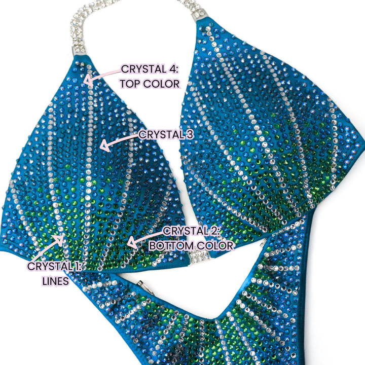 Custom Crystal Cosmo  Angel Competition BikinisThe best NPC Competition Suits for the Bikini Division, Fit Model Division Suits, and bodybuilding suits.