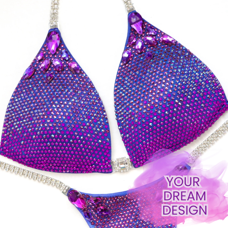 Custom Platinum Gradient  Angel Competition BikinisThe best NPC Competition Suits for the Bikini Division, Fit Model Division Suits, and bodybuilding suits.