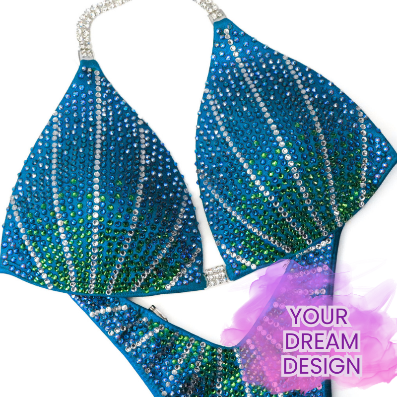 Custom Crystal Cosmo  Angel Competition BikinisThe best NPC Competition Suits for the Bikini Division, Fit Model Division Suits, and bodybuilding suits.