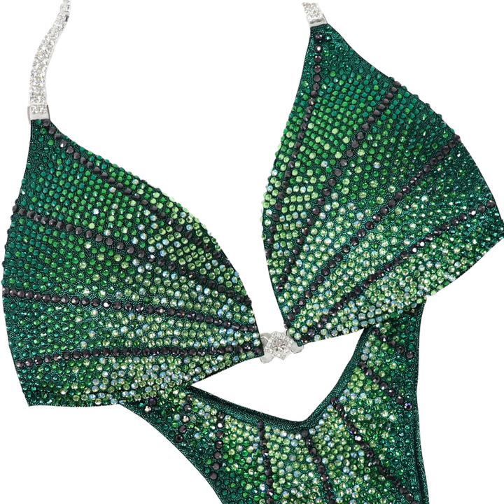 Green Galaxy  Angel Competition BikinisThe best NPC Competition Suits for the Bikini Division, Fit Model Division Suits, and bodybuilding suits.