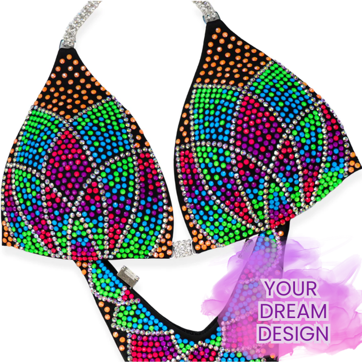 Custom Crystal Phoenix – custom crystal competition bikini for NPC bodybuilding