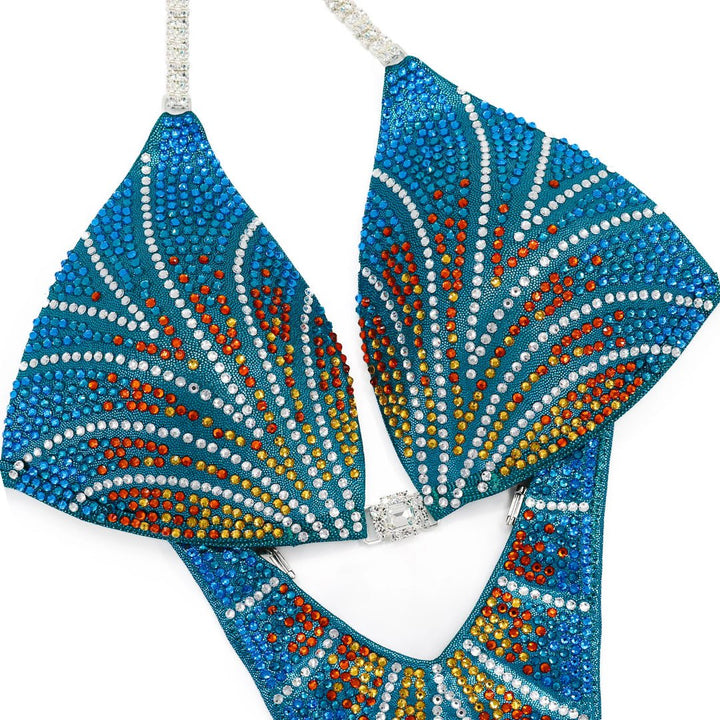 Custom Crystal Spark blue competition bikinis for NPC bikini competition suit and figure competition suits