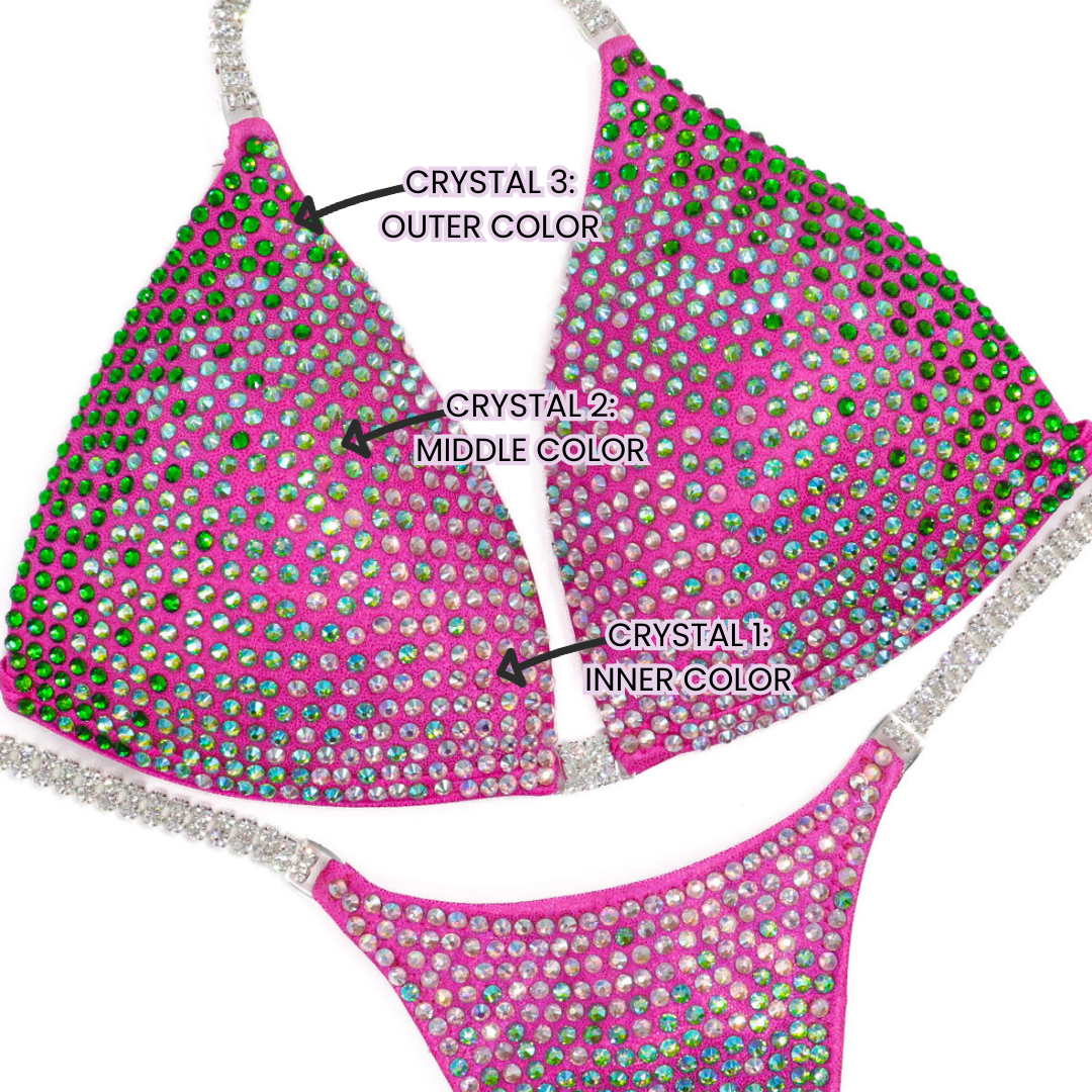 Custom Diamond Cascade 3 Color  Angel Competition BikinisThe best NPC Competition Suits for the Bikini Division, Fit Model Division Suits, and bodybuilding suits.