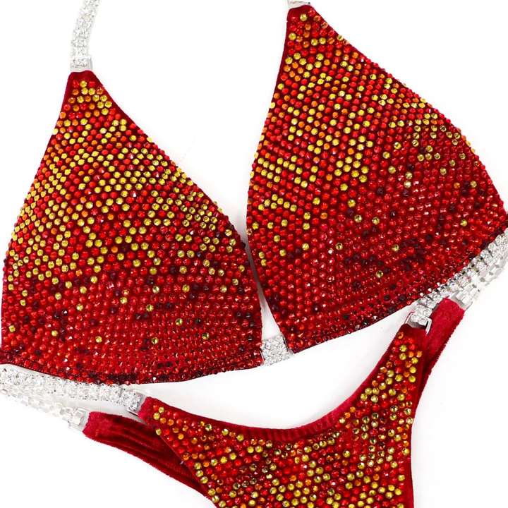 Julia’s Phoenix Velvet Gradient  Angel Competition BikinisThe best NPC Competition Suits for the Bikini Division, Fit Model Division Suits, and bodybuilding suits.
