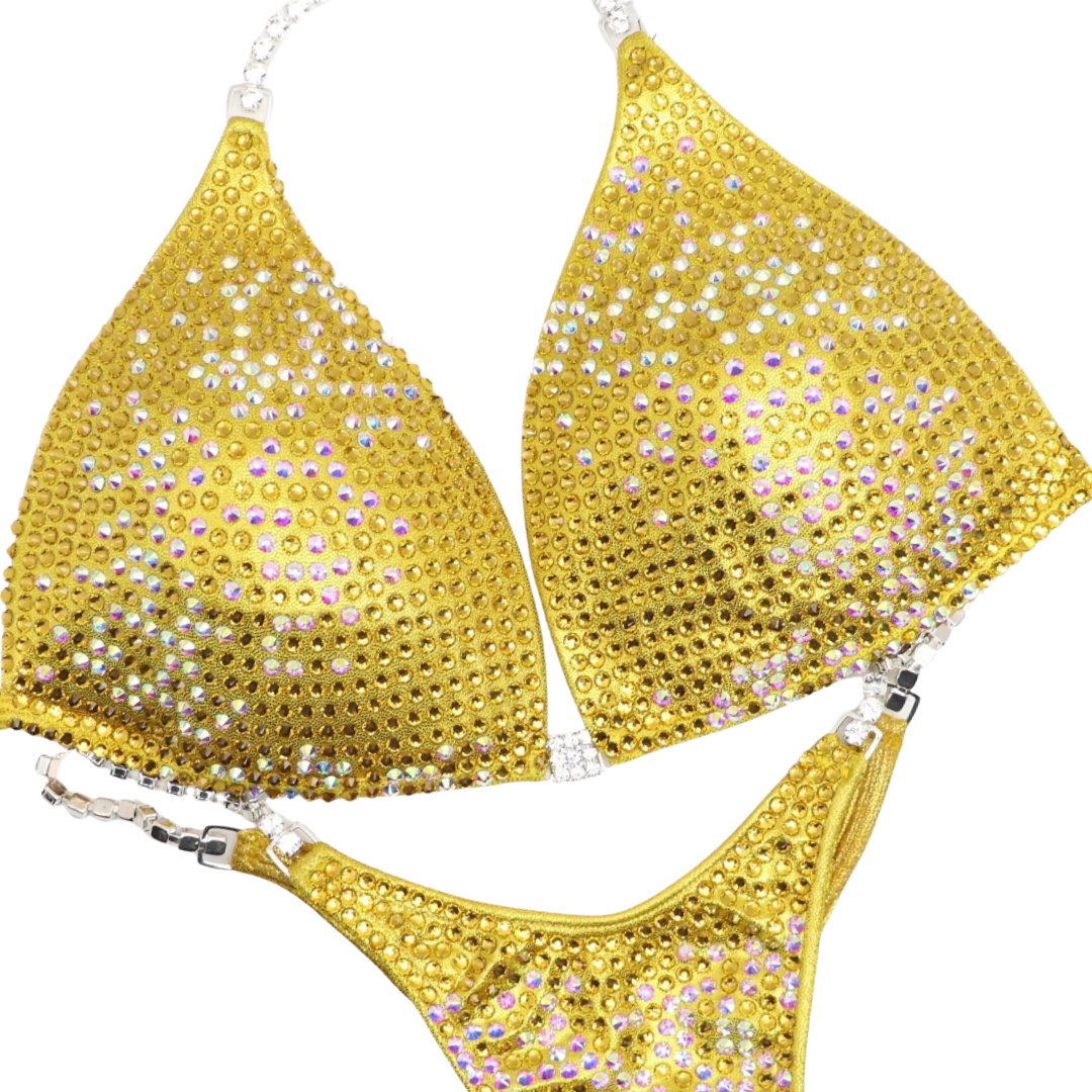 Sunflower Cascade  Angel Competition BikinisThe best NPC Competition Suits for the Bikini Division, Fit Model Division Suits, and bodybuilding suits.