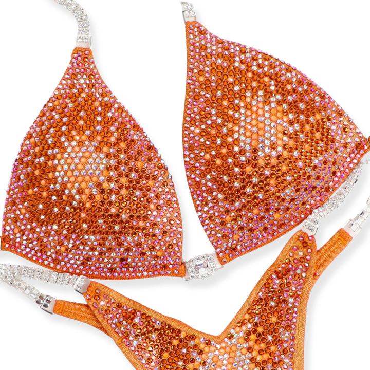 Orange Neon Nova  Angel Competition BikinisThe best NPC Competition Suits for the Bikini Division, Fit Model Division Suits, and bodybuilding suits.
