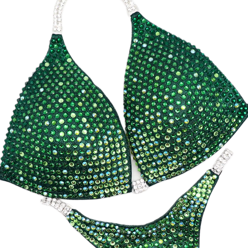 Green Diamond Cascade  Angel Competition BikinisThe best NPC Competition Suits for the Bikini Division, Fit Model Division Suits, and bodybuilding suits.