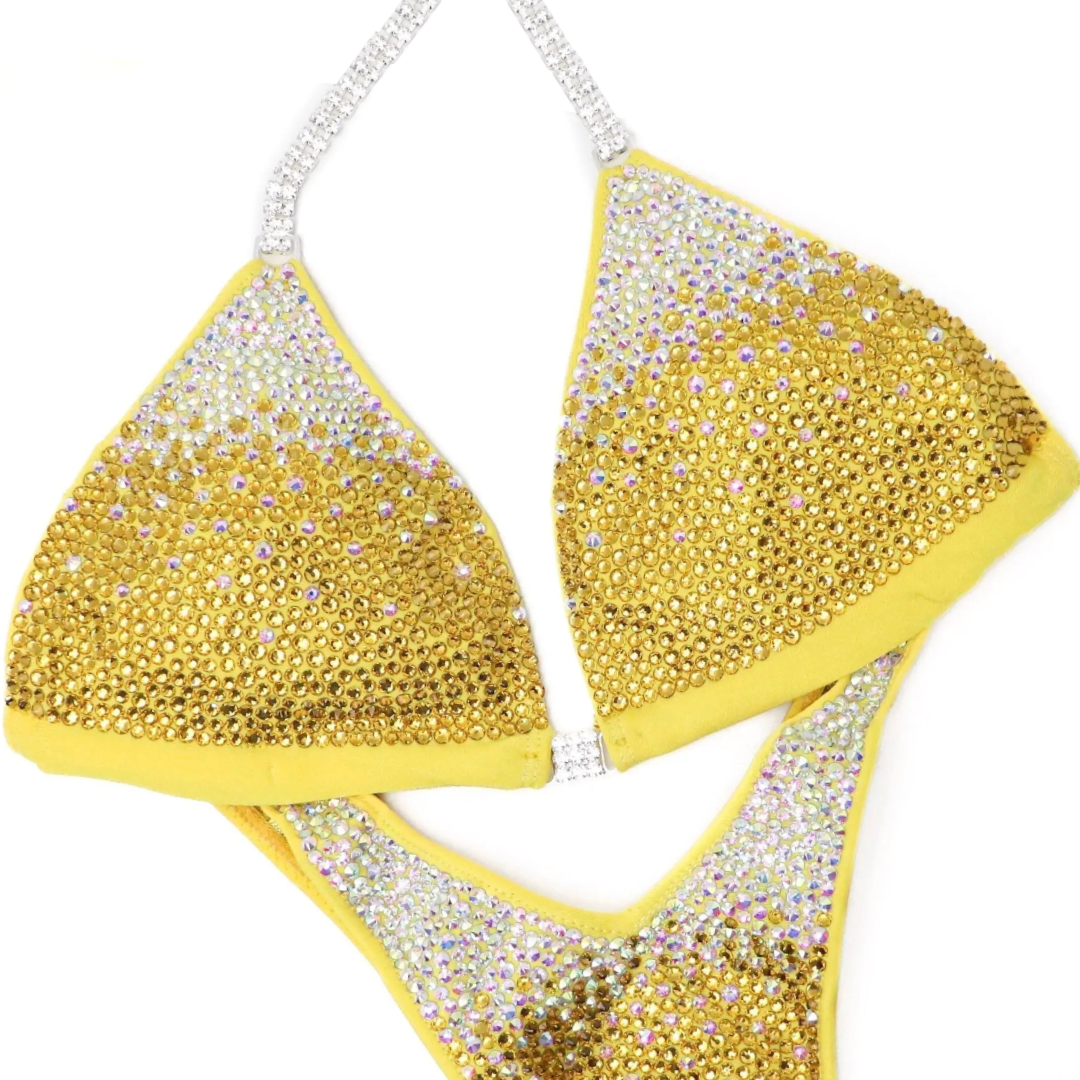 Daisy Yellow Gradiance  Angel Competition BikinisThe best NPC Competition Suits for the Bikini Division, Fit Model Division Suits, and bodybuilding suits.