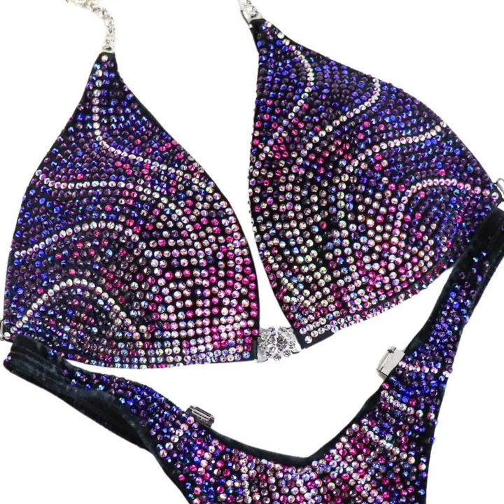 Camila’s Dark Magic Crystal Flare  Angel Competition BikinisThe best NPC Competition Suits for the Bikini Division, Fit Model Division Suits, and bodybuilding suits.