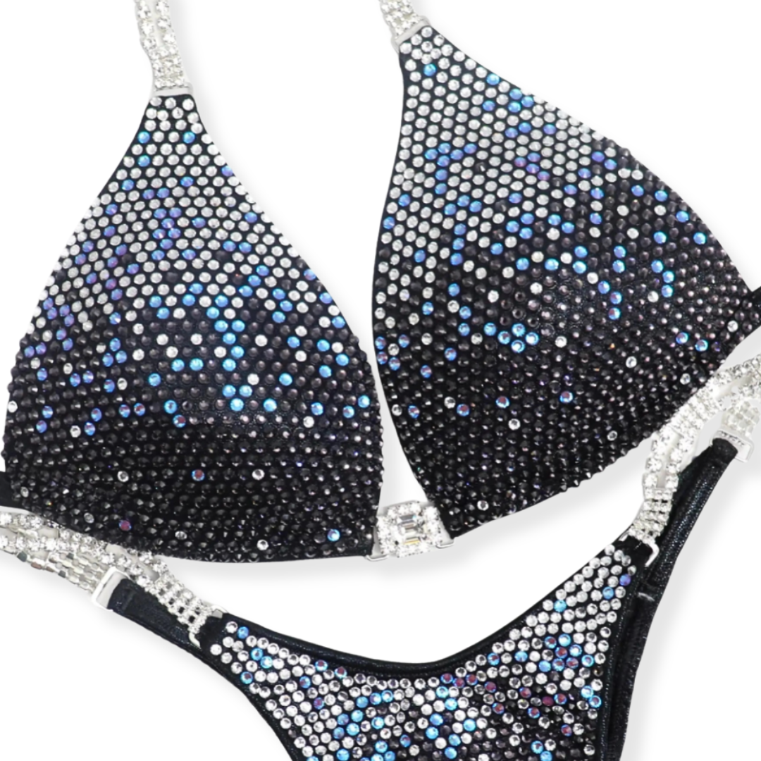 Black Snow Gradient  Angel Competition BikinisThe best NPC Competition Suits for the Bikini Division, Fit Model Division Suits, and bodybuilding suits.