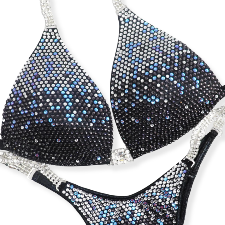 Black Snow Gradient  Angel Competition BikinisThe best NPC Competition Suits for the Bikini Division, Fit Model Division Suits, and bodybuilding suits.