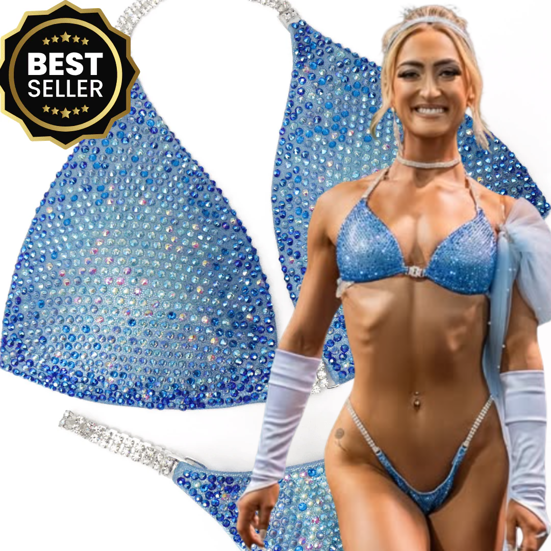 Baby Blue Nova  Angel Competition BikinisThe best NPC Competition Suits for the Bikini Division, Fit Model Division Suits, and bodybuilding suits.