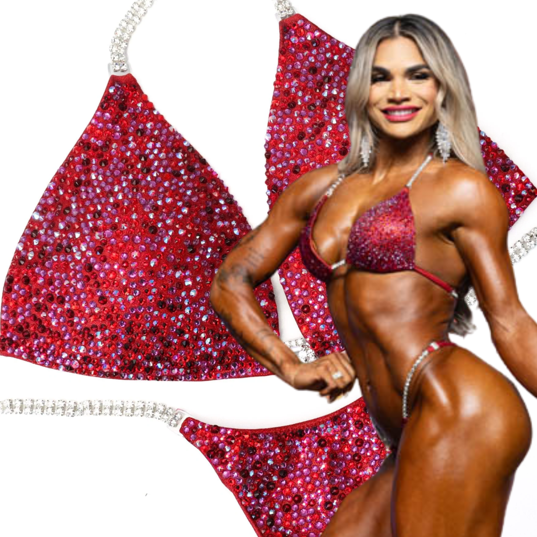 Sophia's Fuchsia Razzle Dazzle Radiance  Angel Competition BikinisThe best NPC Competition Suits for the Bikini Division, Fit Model Division Suits, and bodybuilding suits.