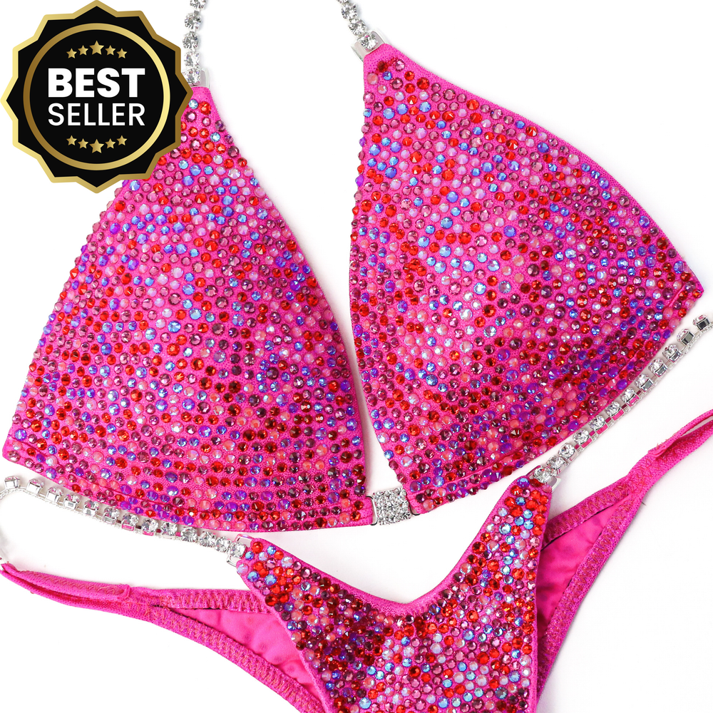 Julia's Fuchsia Candy Radiance  Angel Competition BikinisThe best NPC Competition Suits for the Bikini Division, Fit Model Division Suits, and bodybuilding suits.