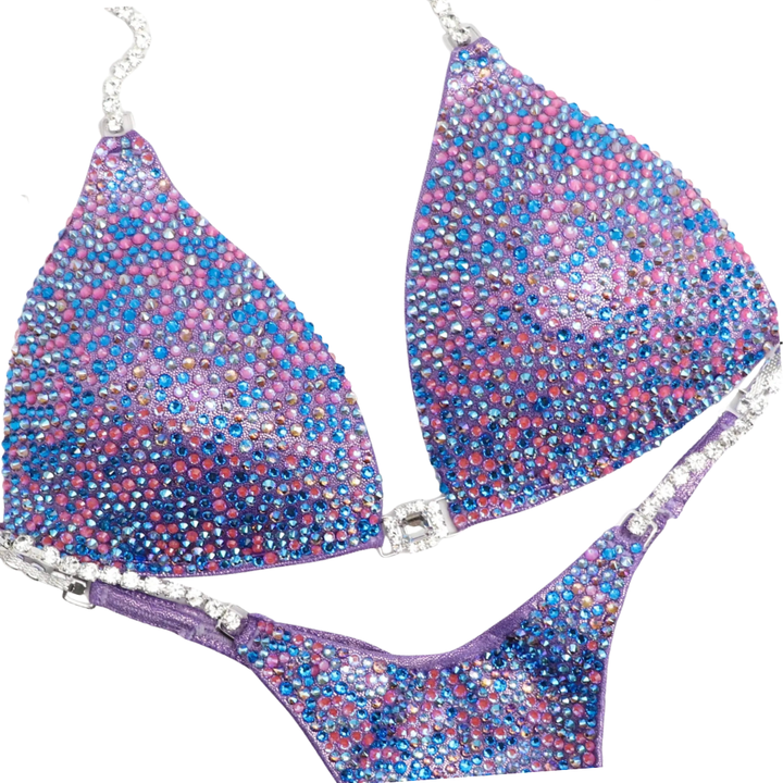 Julia's Lilac Radiance  Angel Competition BikinisThe best NPC Competition Suits for the Bikini Division, Fit Model Division Suits, and bodybuilding suits.