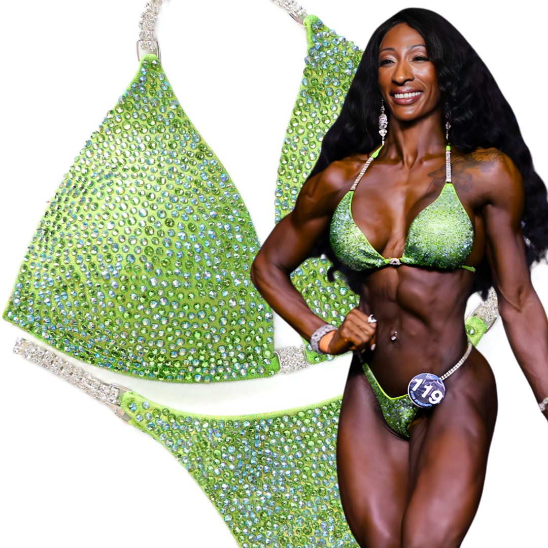 Deshae's Tinkerbelle Radiance  Angel Competition BikinisThe best NPC Competition Suits for the Bikini Division, Fit Model Division Suits, and bodybuilding suits.