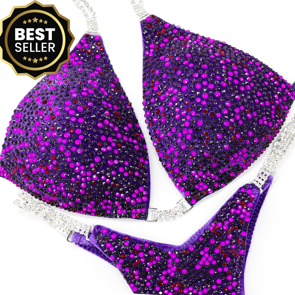 Lawna's Purple Glow Radiance  Angel Competition BikinisThe best NPC Competition Suits for the Bikini Division, Fit Model Division Suits, and bodybuilding suits.
