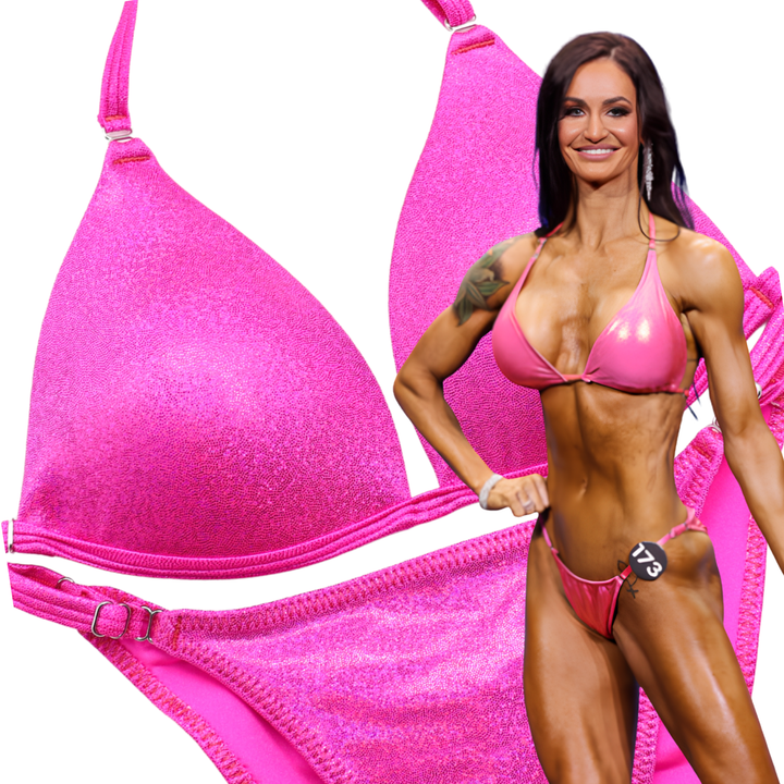 Hologram Pink Fit Model Competition Suit  Angel Competition BikinisThe best NPC Competition Suits for the Bikini Division, Fit Model Division Suits, and bodybuilding suits.