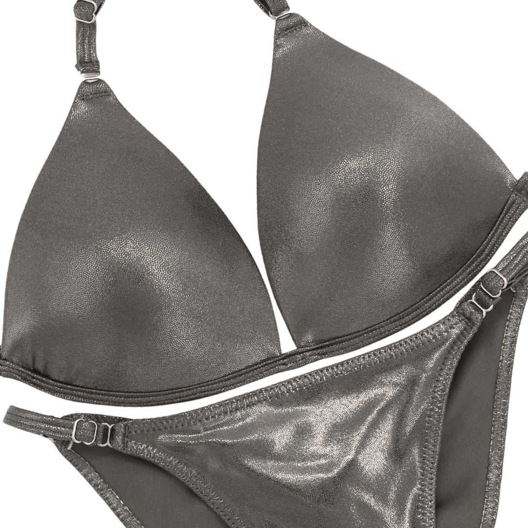 Hologram Silver Fit Model Competition Suit