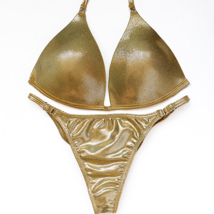 QS ST: Hologram Gold Fit Model Suit. Medium Molded/Fit Model 1.