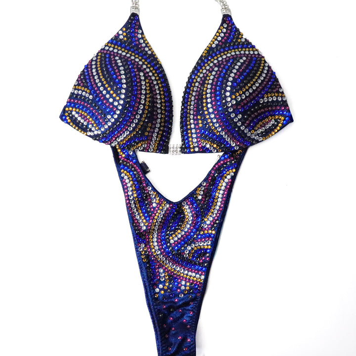 QS ST: Crystal Swirl. Hologram Dark Blue. Medium Molded/Standard Figure.