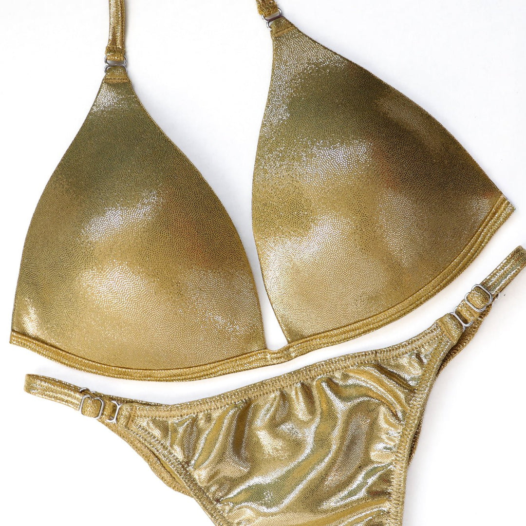 QS ST: Hologram Gold Fit Model Suit. Medium Molded/Fit Model 1.