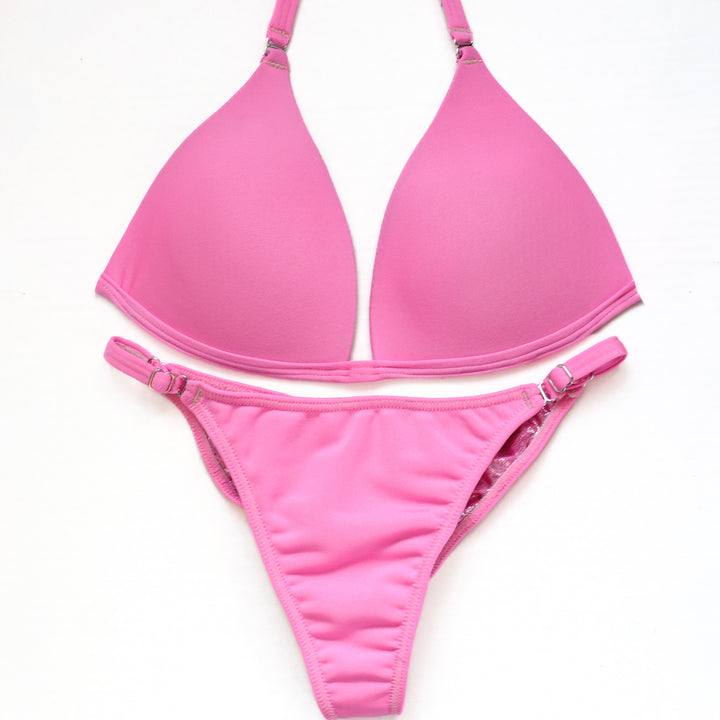 QS ST: Matte Baby Pink Fit Model Suit. Medium Molded/Fit Model 1.
